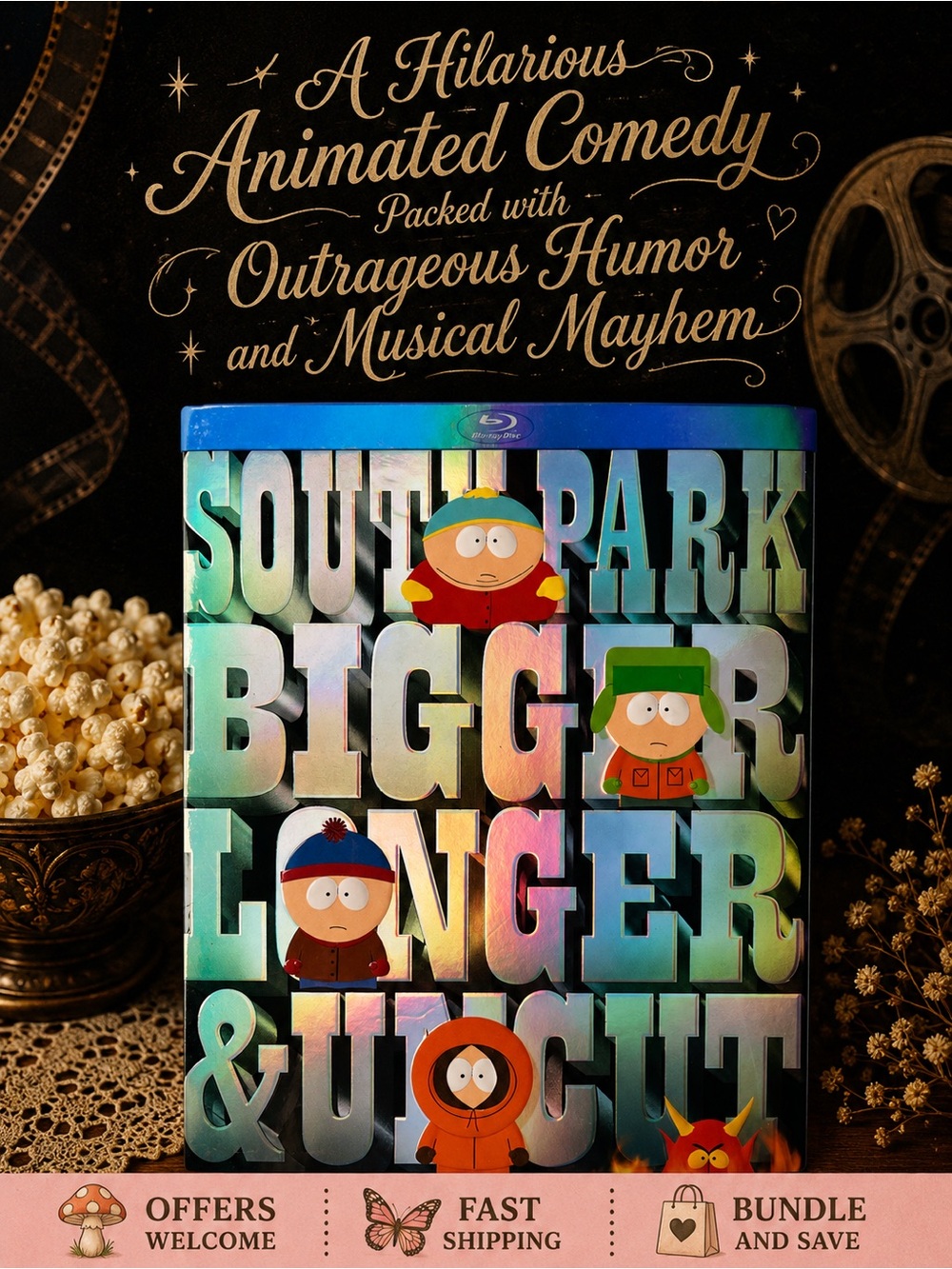 South Park Bigger Longer & Uncut Blu-ray w Slipcover Comedy Movie Like New